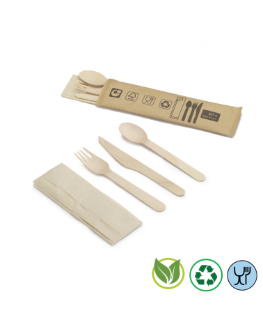 Kit couvert en bois 4 pièces